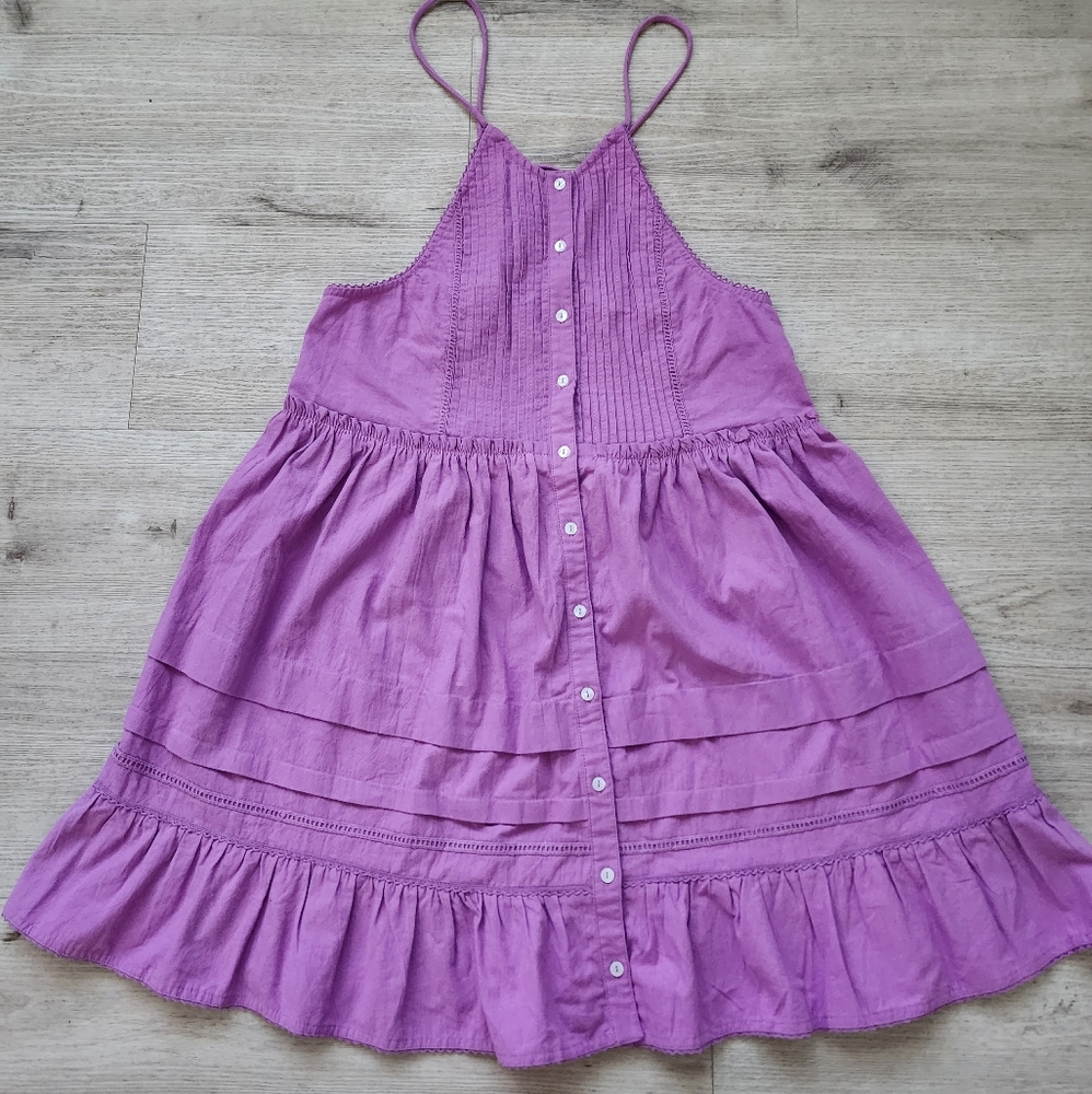 Free People Lavender Purple Button-Front Sundress - Picture 3 of 9